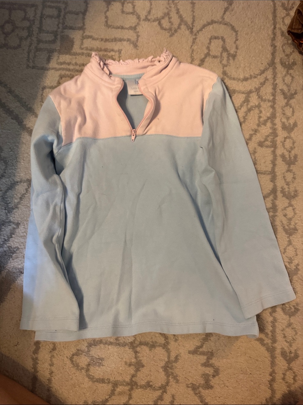 Little English Girls Colorblock Quarter-Zip Pullover - Pink & Light Blue